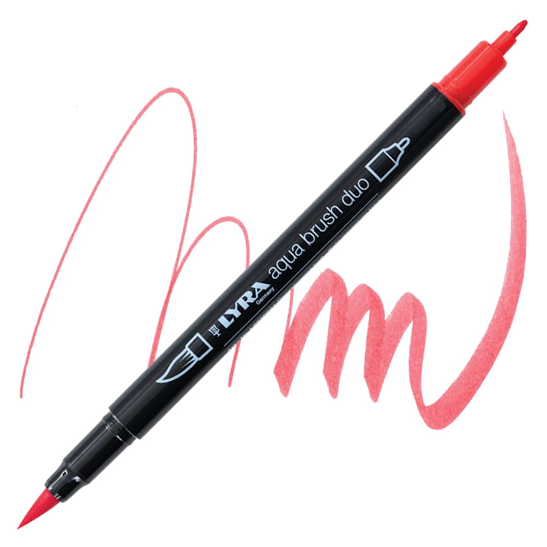 Open in modal - Lyra Aqua Brush Duo Marker - Pale Geranium Lake 021 marker and swatch