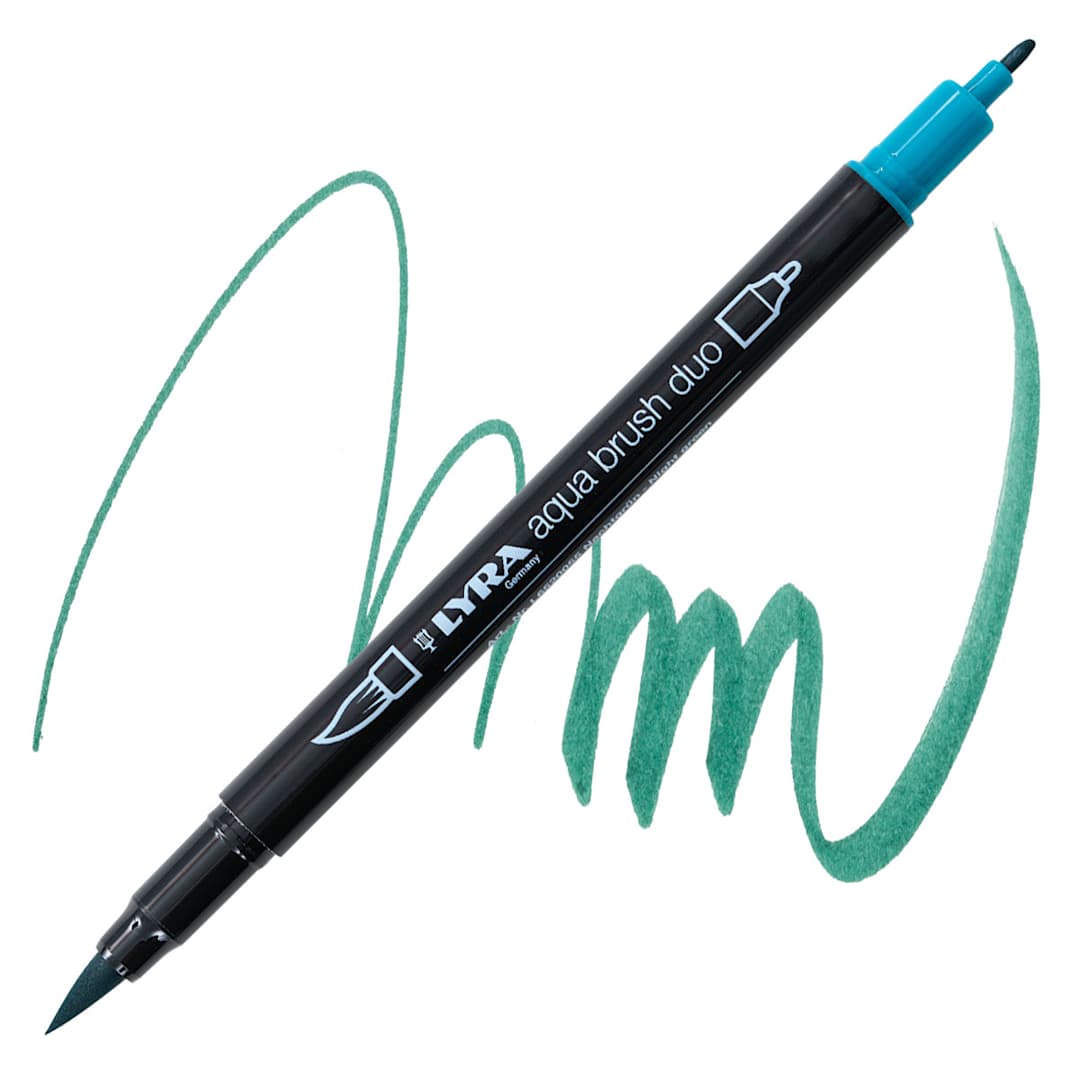 Open in modal - Lyra Aqua Brush Duo Marker - Night Green 055 marker and swatch