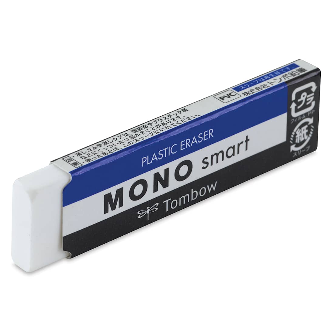 Open in modal - Tombow Mono Smart Eraser - Shown slightly out of package sleeve
