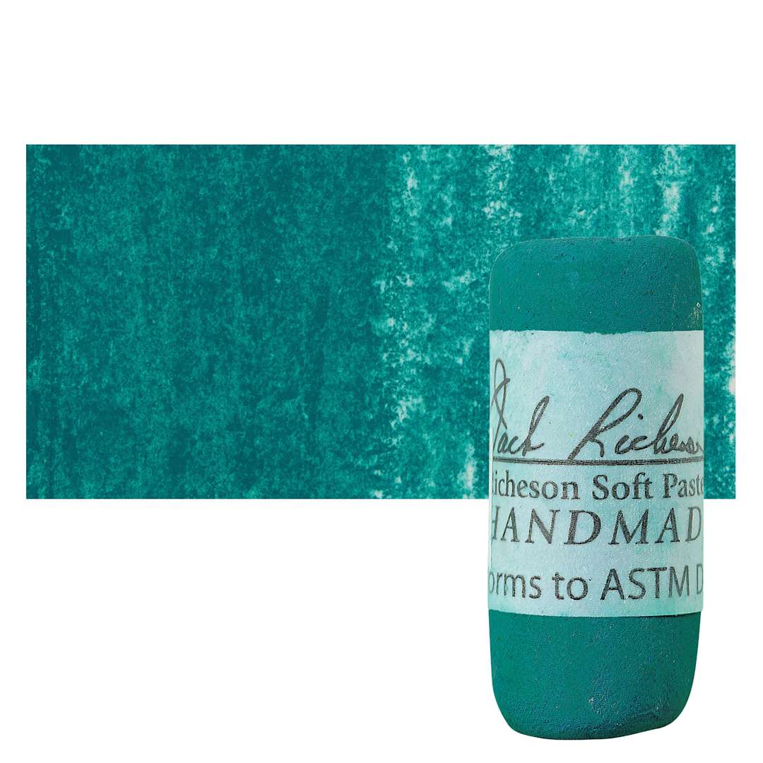 Open in modal - Richeson Soft Handrolled Pastel - Turquoise Green TG18, pastel and swatch