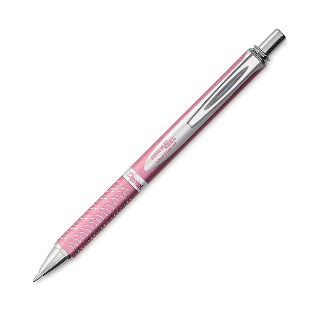 Open in modal - EnerGel Retractable Gel Pen - Pink pen shown at angle