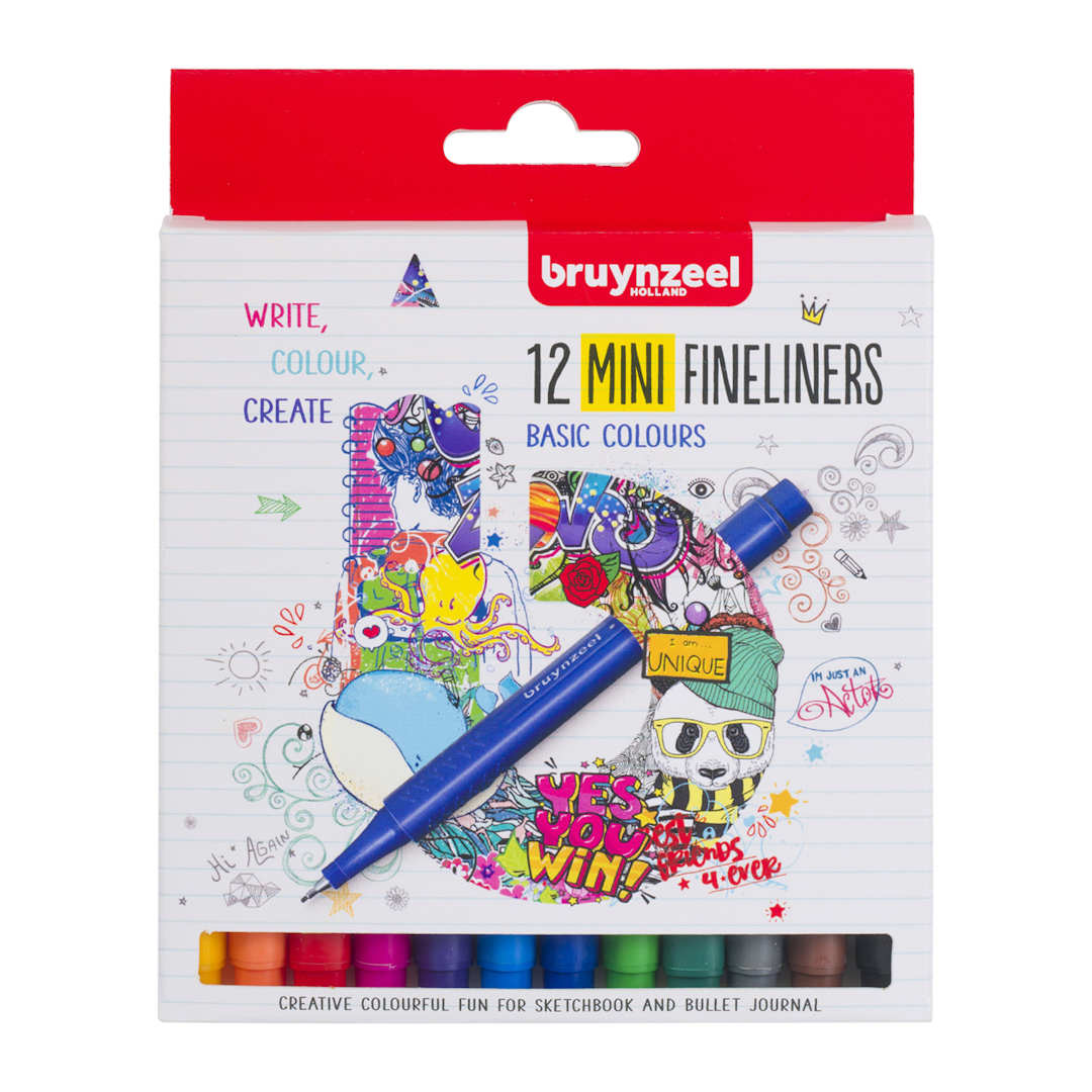 Open in modal - Fineliner Pen Set 12-Pen Mini Basic Colors Set