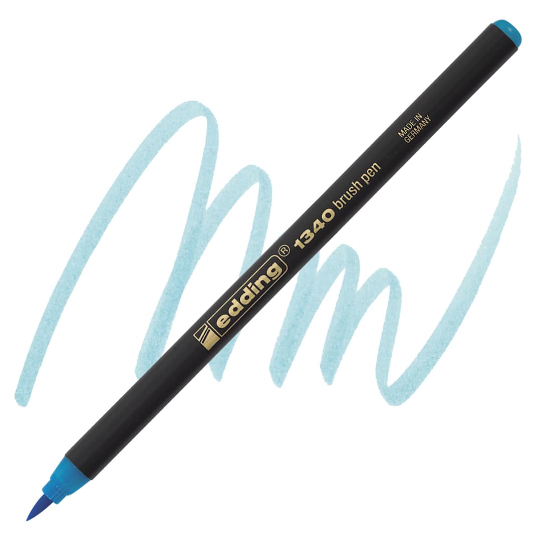 Open in modal - Edding Brush Pen - Azure Blue pen and swatch