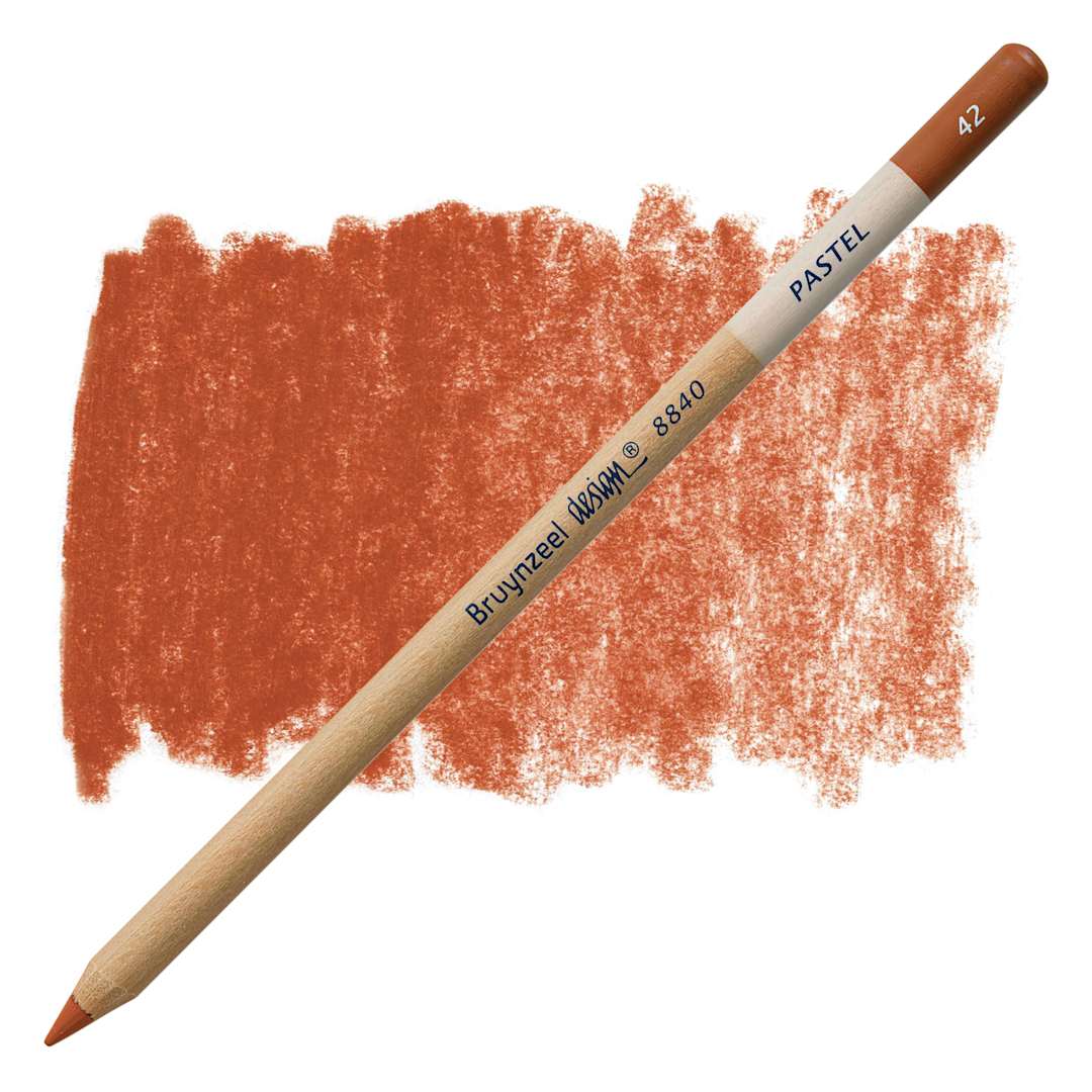 Open in modal - Bruynzeel Design Pastel Pencil - Sienna 42 pastel pencil and swatch