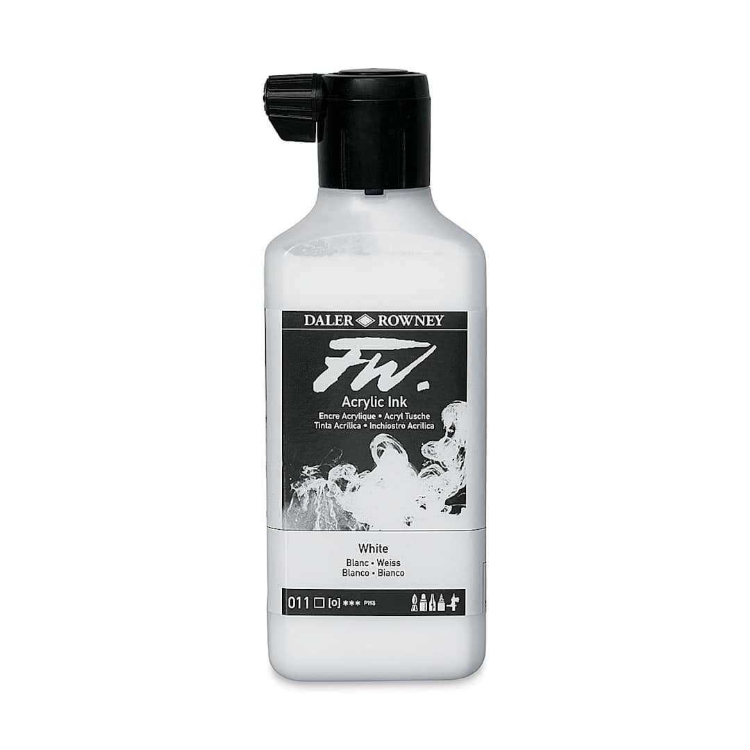 Open in modal - Daler-Rowney FW Acrylic Water-Resistant Artists Ink - 6 oz, White