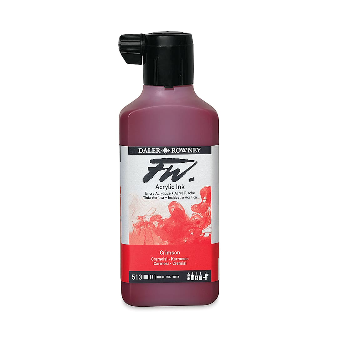 Open in modal - Daler-Rowney FW Acrylic Water-Resistant Artists Ink - 6 oz, Crimson