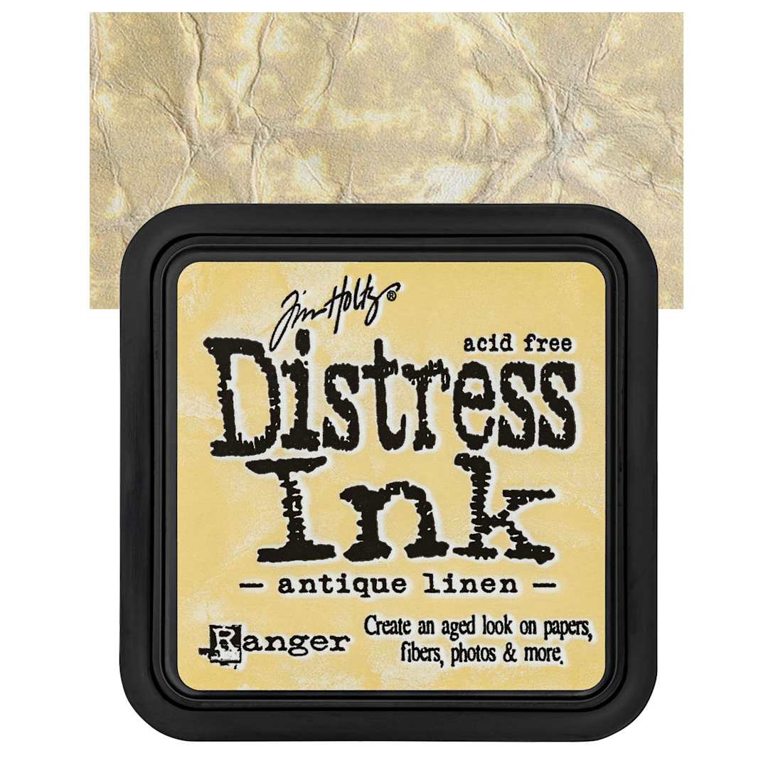 Open in modal - Ranger Distress Ink Pad - Antique Linen pad and swatch