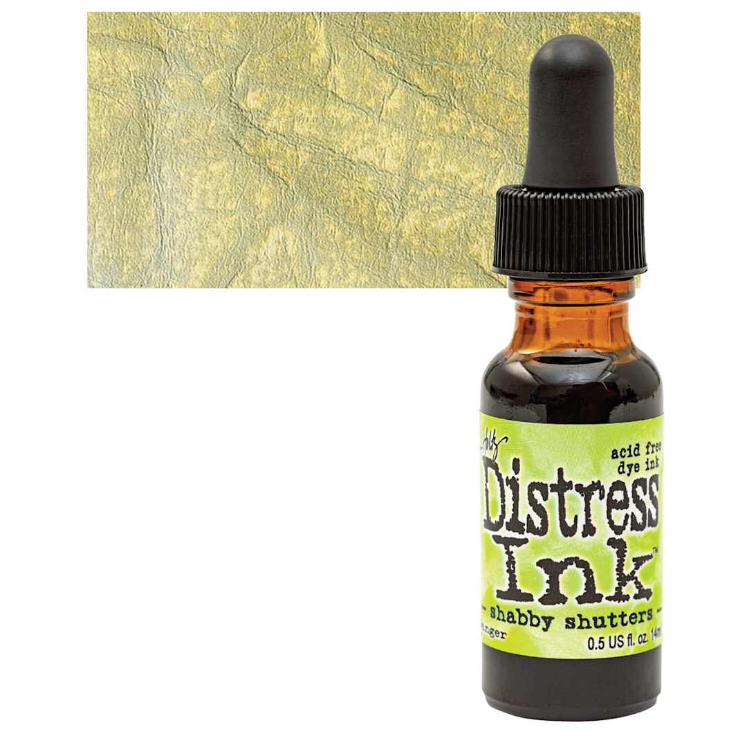 Open in modal - Ranger Distress Ink Pad Re-Inker - Shabby Shutters bottle and swatch