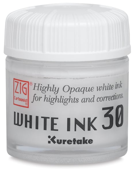Open in modal - Kuretake Zig Cartoonist White Ink 30 - Front view of bottle