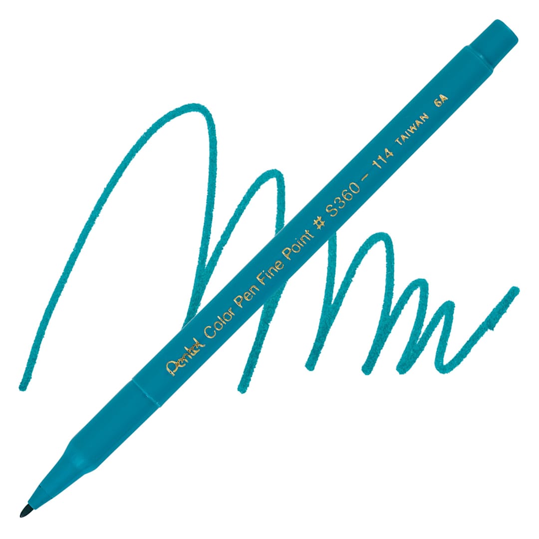Open in modal - Pentel Color Pen - Turquoise pen and swatch