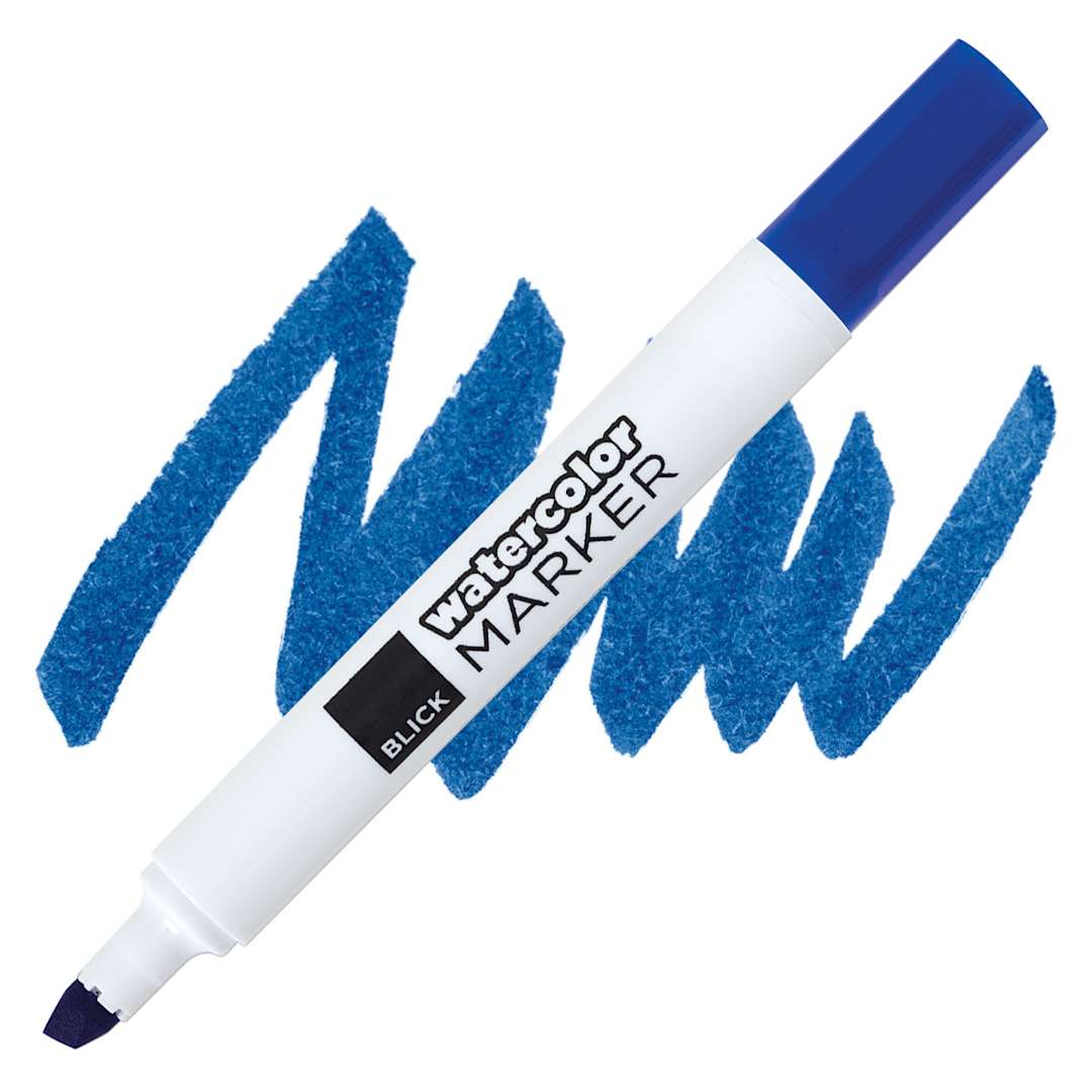 Open in modal - Blick Broadline Water-Based Marker - Blue marker and swatch
