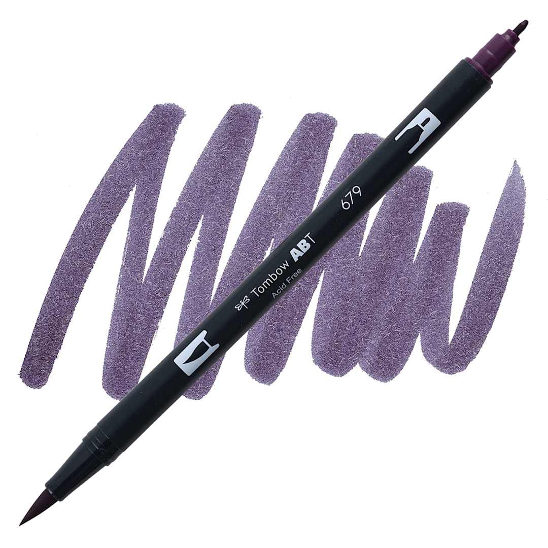 Open in modal - Tombow Dual Brush Pen - Dark Plum pen and swatch