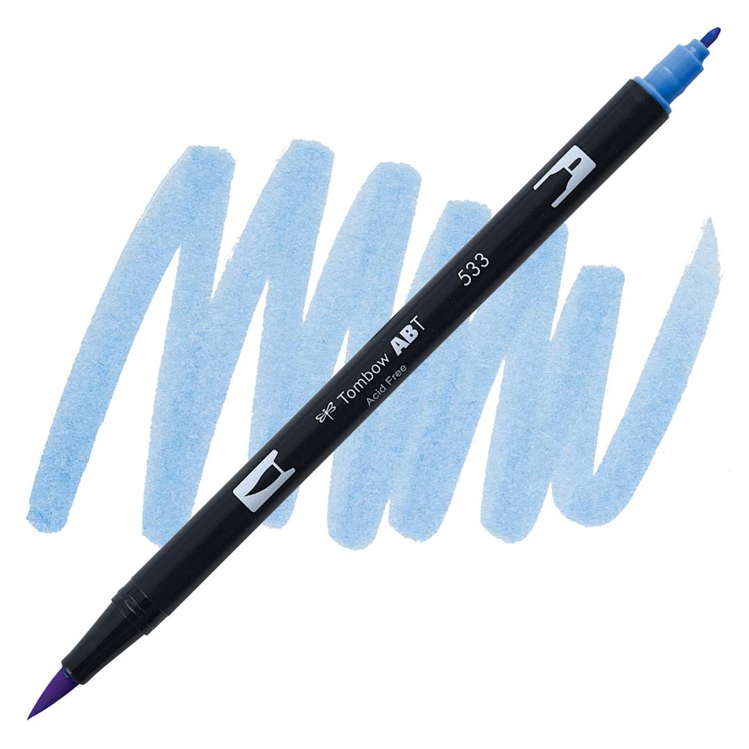 Open in modal - Tombow Dual Brush Pen - Peacock Blue pen and swatch