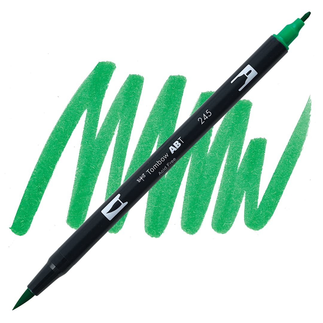Open in modal - Tombow Dual Brush Pen - Sap Green pen and swatch