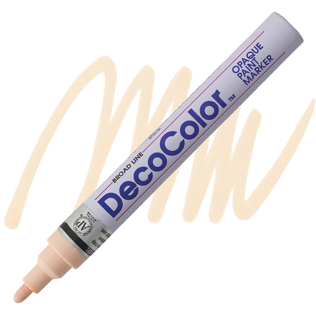 Open in modal - Decocolor Paint Marker - Pastel Peach, Broad Tip marker and swatch