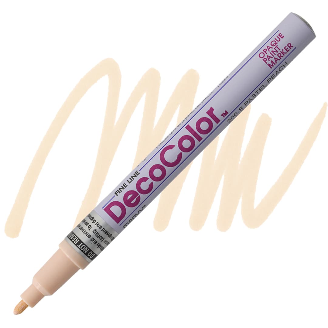 Open in modal - Decocolor Paint Marker - Pastel Peach, Fine Tip marker and swatch