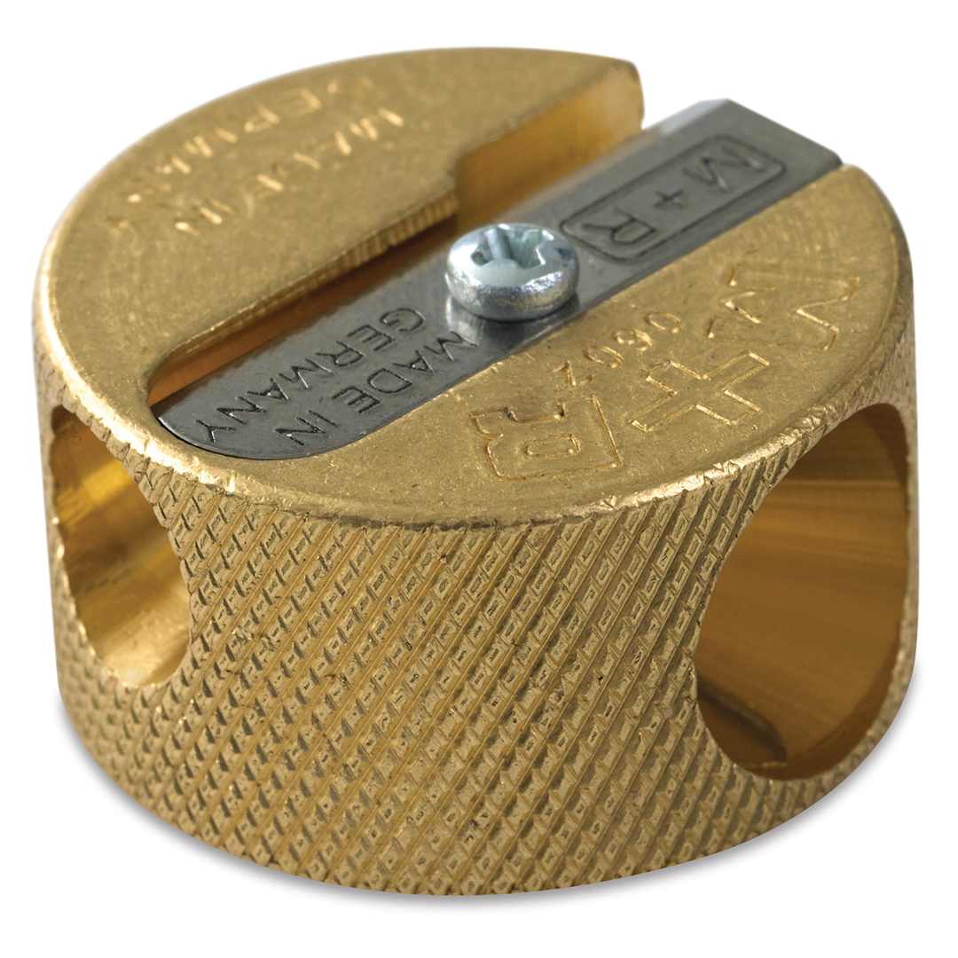 Open in modal - Mobius & Ruppert Grenade Brass Pencil Sharpener - Double Hole