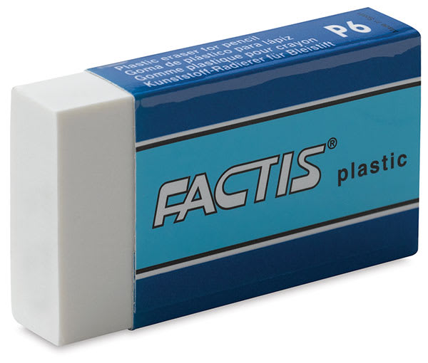 Open in modal - General's Factis Plastic Eraser - Left angle of Eraser with label