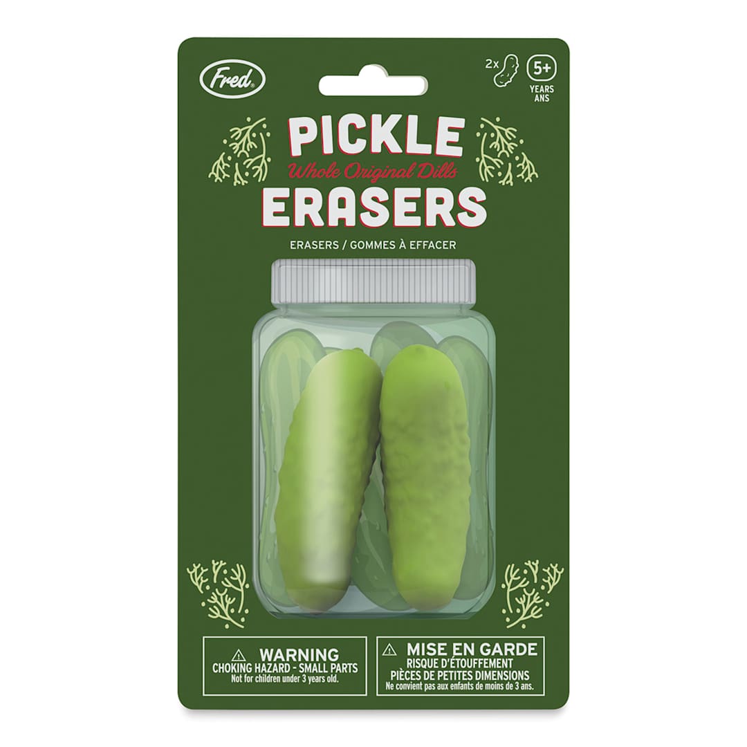 Open in modal - Fred Pickle Erasers, in packaging