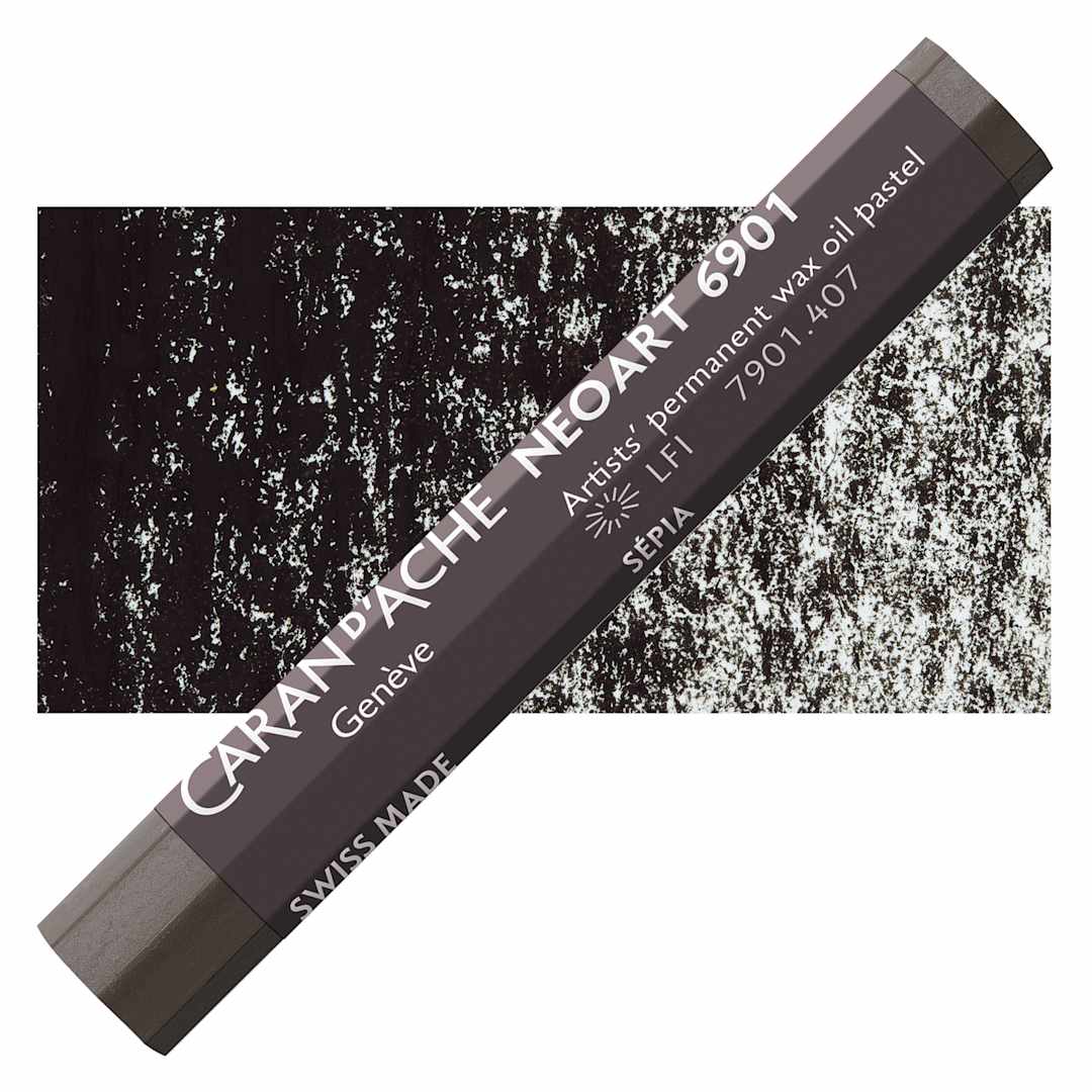 Open in modal - Caran d’Ache Neoart 6901 Pastel - Sepia, pastel and swatch