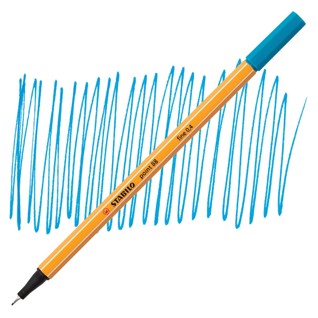 Open in modal - Stabilo Point 88 Fineliner Pen - Light Blue pen and swatch