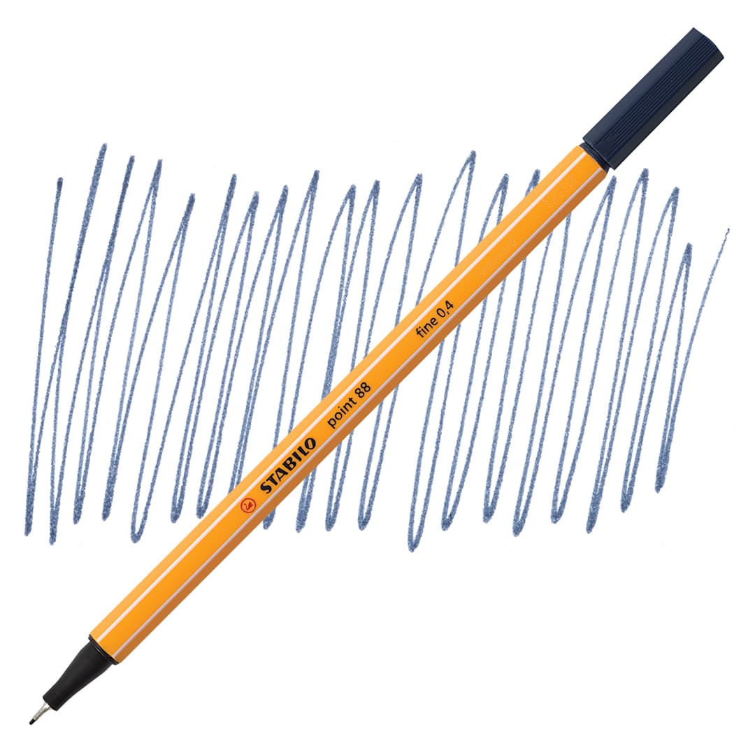 Open in modal - Stabilo Point 88 Fineliner Pen - Payne's Gray pen and swatch