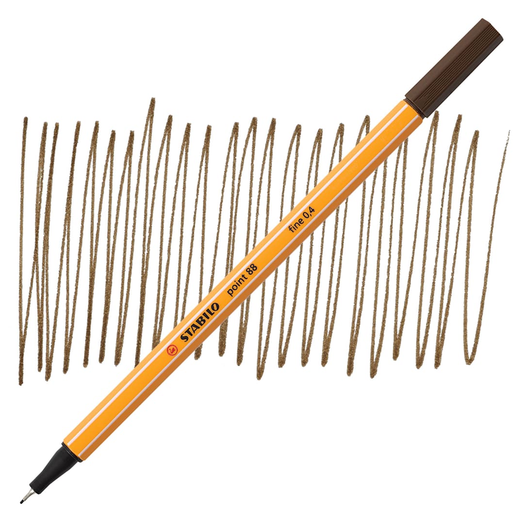 Open in modal - Stabilo Point 88 Fineliner Pen - Umber pen and swatch