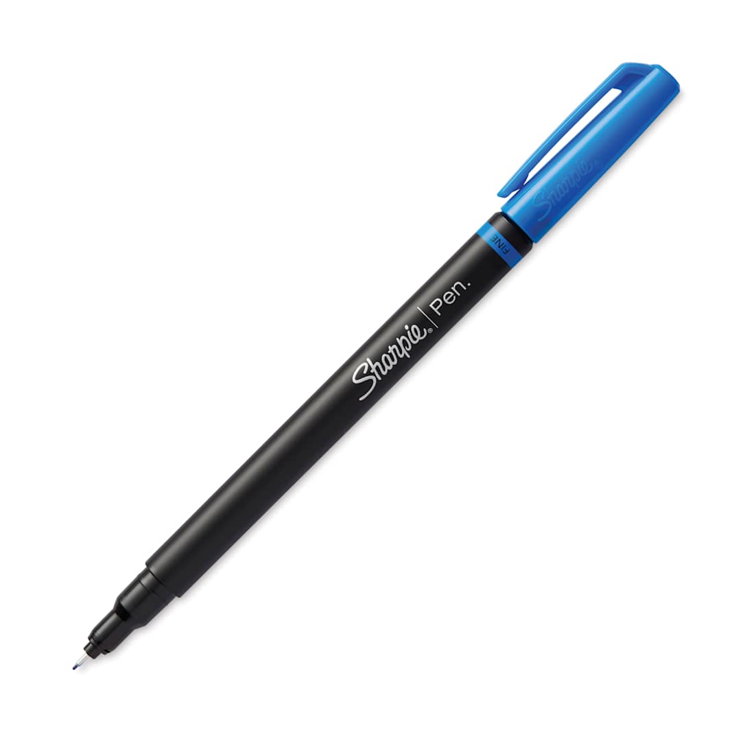 Open in modal - Sharpie Felt Tip Pen - Blue, Fine Point, cap off