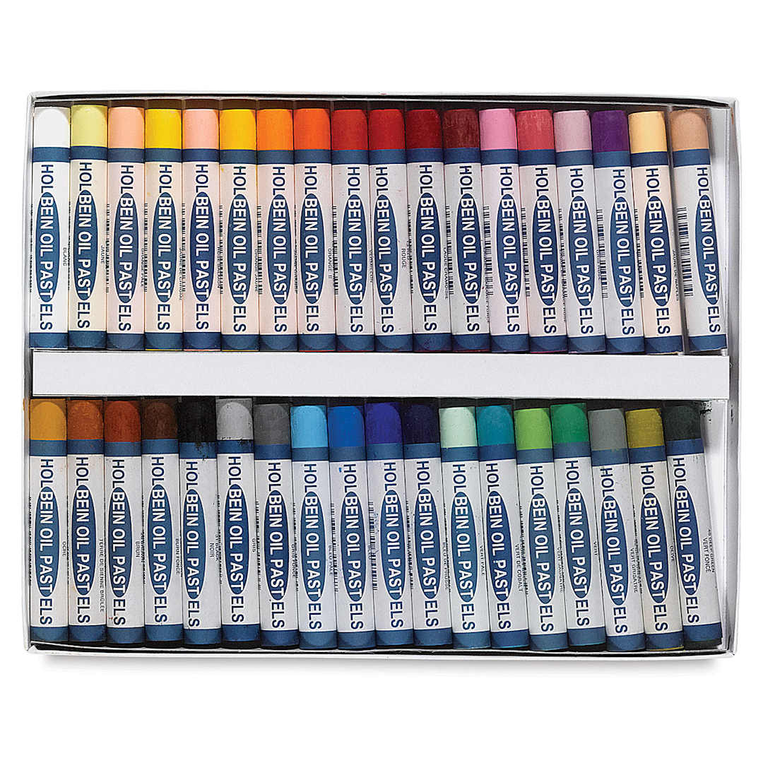 Open in modal - Holbein Academic Oil Pastel Sets - Set of 36 shown open in tray