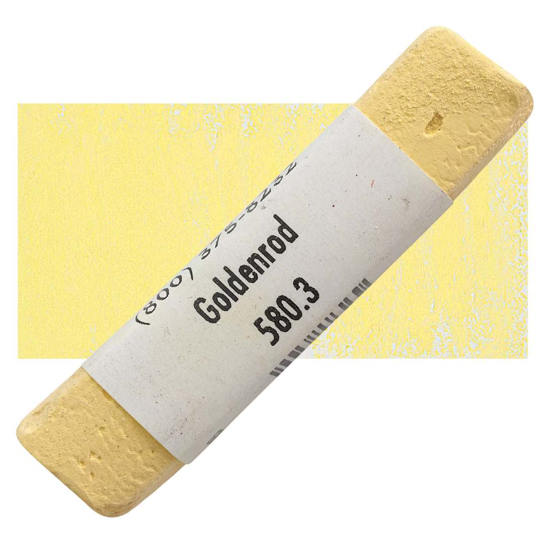 Open in modal - Great American Handmade Pastel - Goldenrod 3, 580.3 pastel and swatch