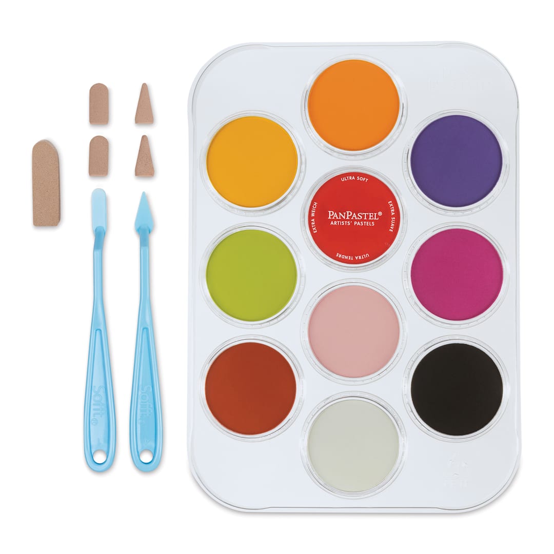 Open in modal - PanPastel Artists' Painting Pastels Set - Susan Tierney’s Flower Coloring Kit No. 1, Set of 10 Colors - out of packaging