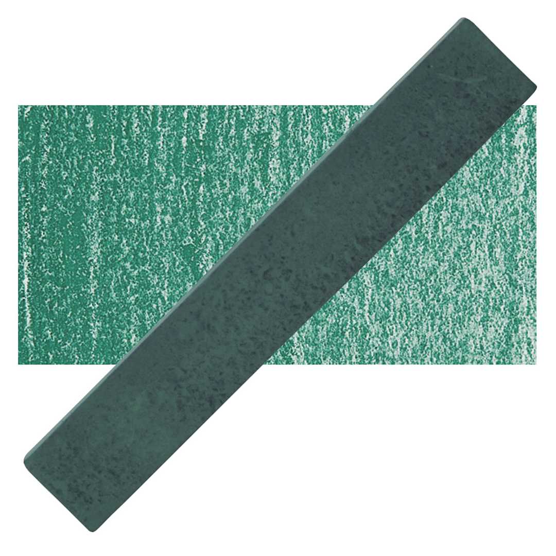 Open in modal - Holbein Artists' Soft Pastel - Blue Green 1 pastel and swatch