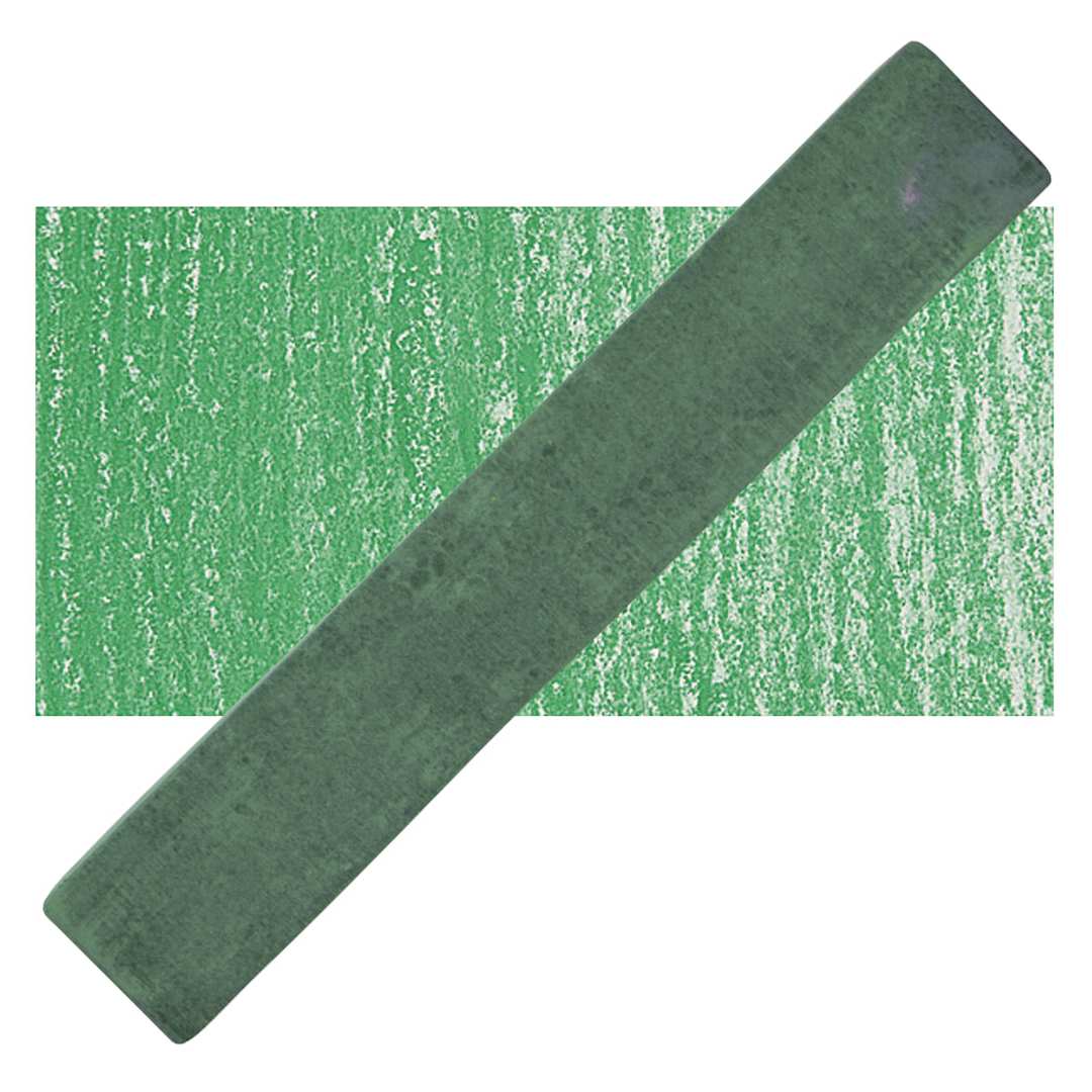 Open in modal - Holbein Artists' Soft Pastel - Focus Green pastel and swatch