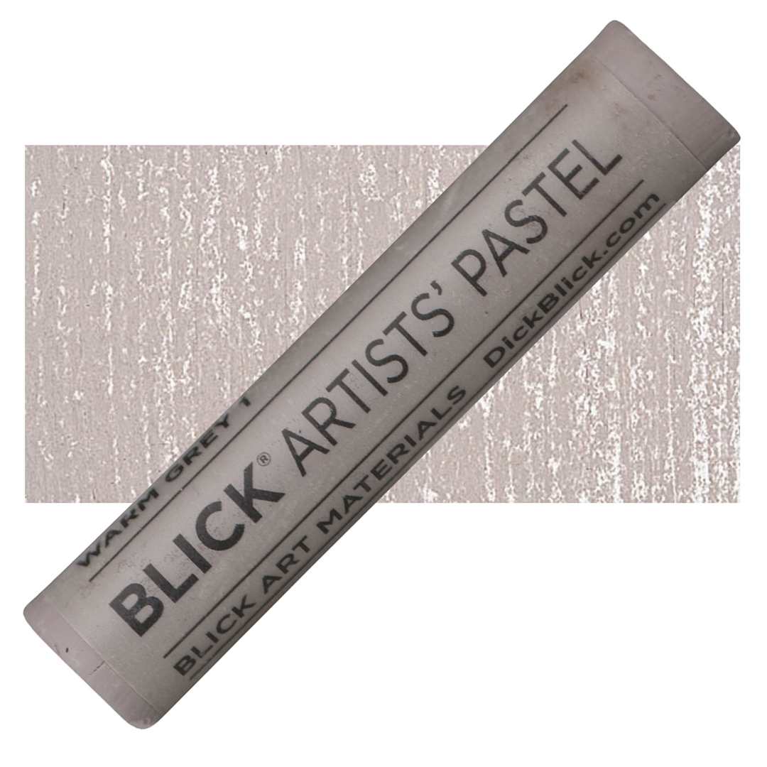 Open in modal - Blick Artists' Soft Pastel - Warm Gray 1 pastel and swatch