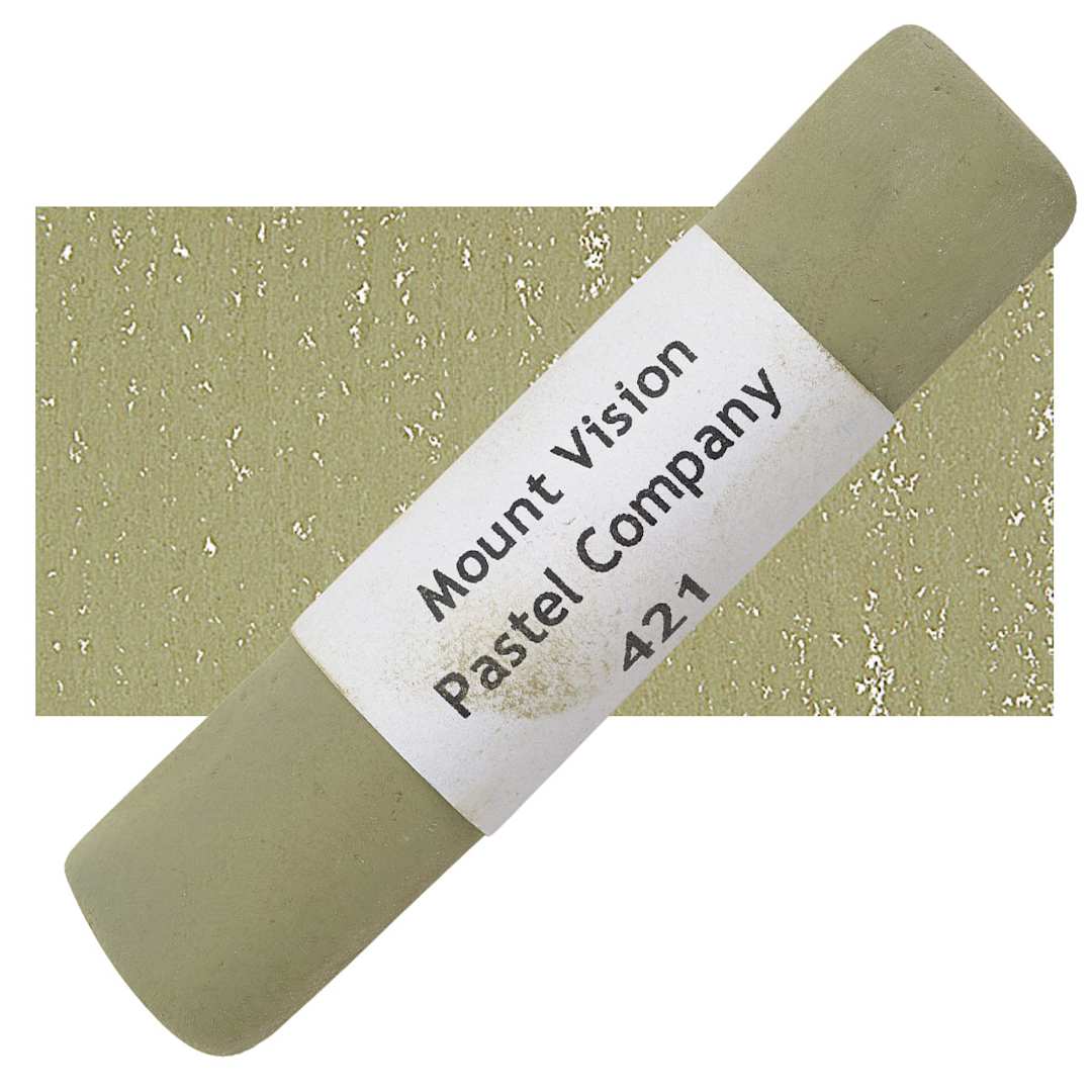 Open in modal - Mount Vision Handmade Pastel - Earth Gray (Green) 421 pastel and swatch