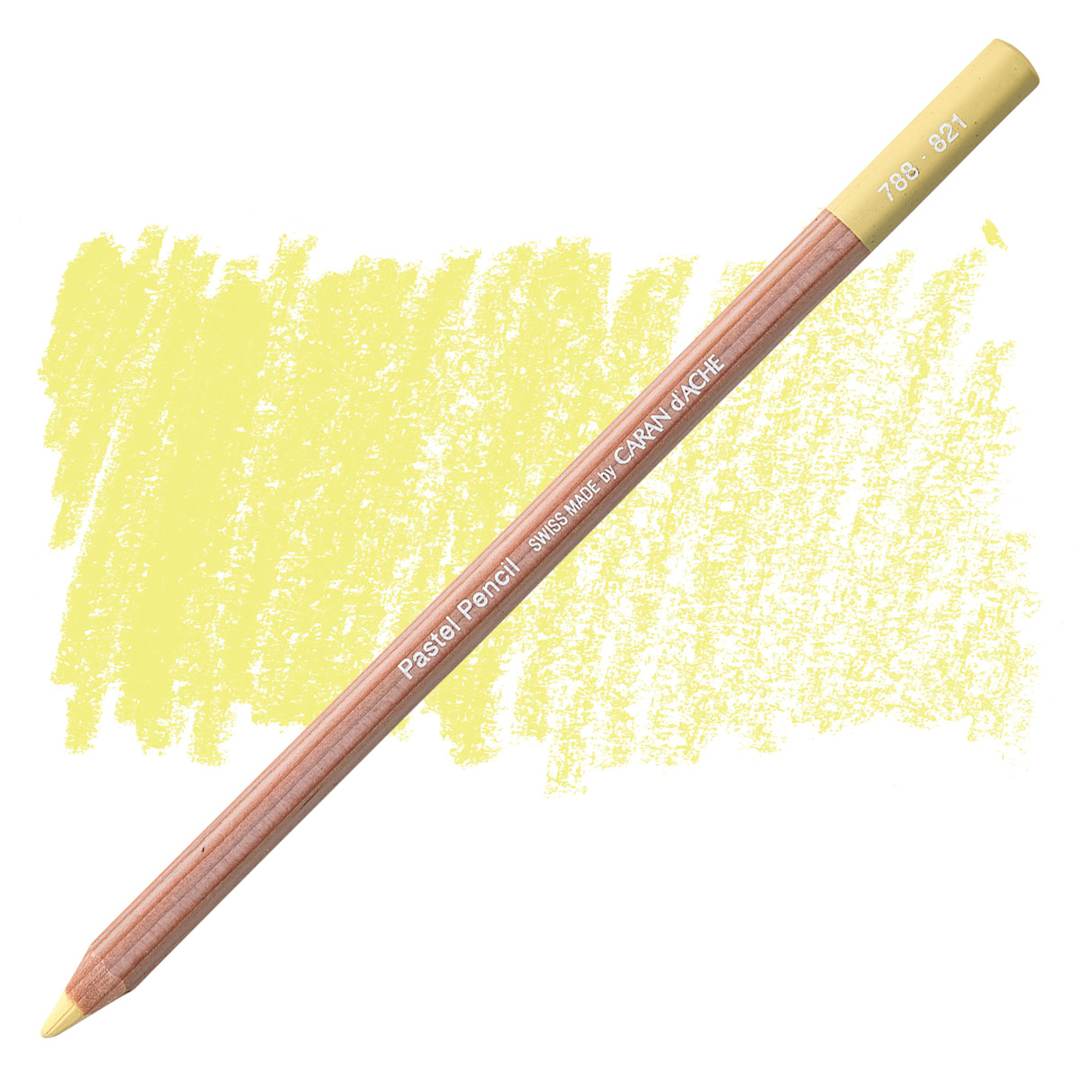 Open in modal - Caran d'Ache Pastel Pencil - Naples Ochre pencil and swatch