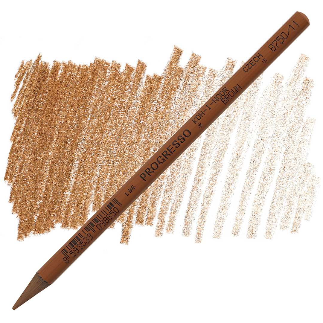 Open in modal - Koh-I-Noor Woodless Colored Pencil - Brown pencil and swatch