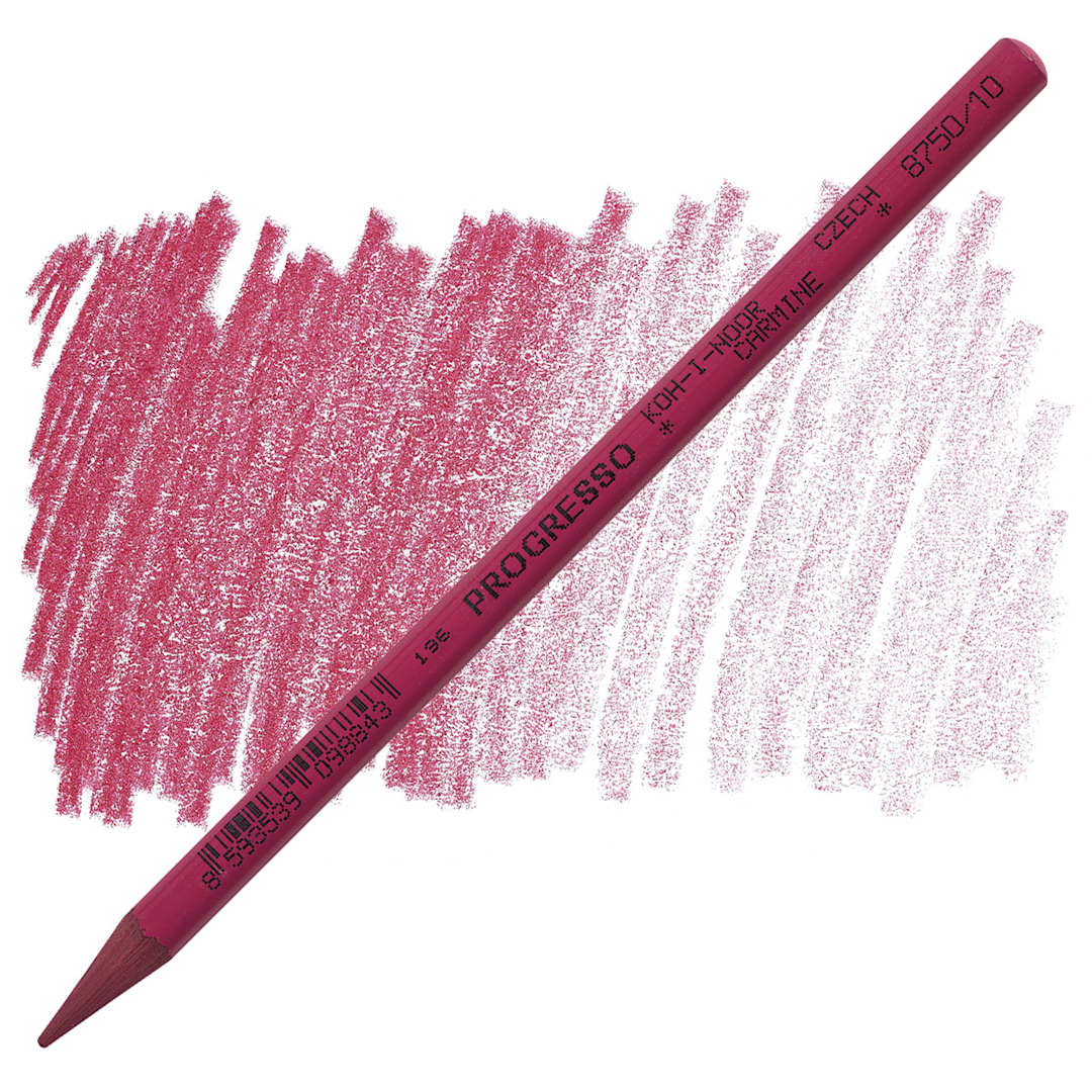 Open in modal - Koh-I-Noor Woodless Colored Pencil - Carmine pencil and swatch