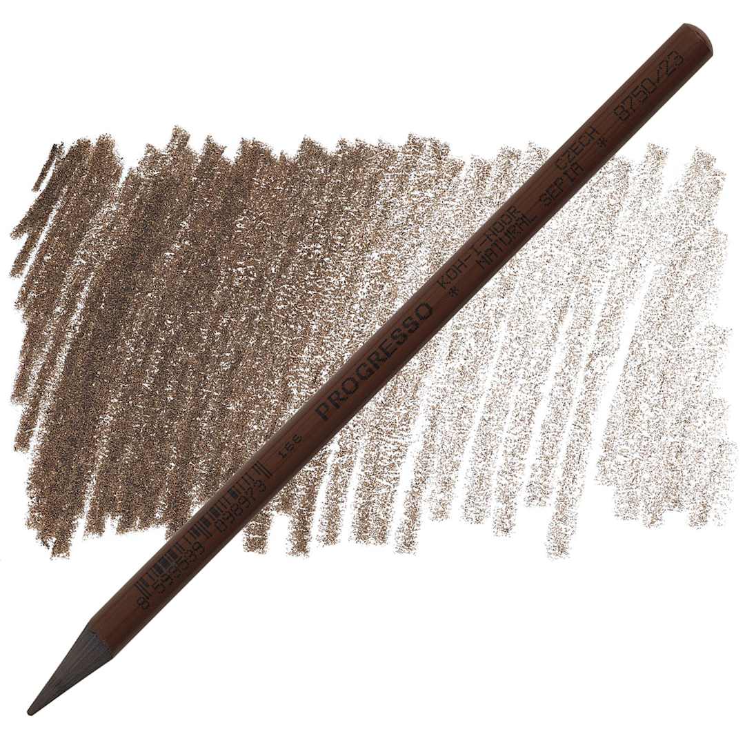Open in modal - Koh-I-Noor Woodless Colored Pencil - Natural Sepia pencil and swatch