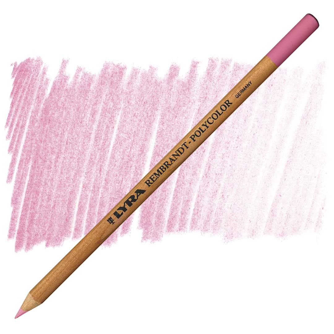 Open in modal - Lyra Rembrandt Polycolor Premium Oil-Based Colored Pencil - Pink Madder Lake pencil and swatch