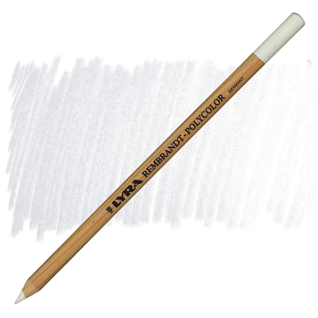Open in modal - Lyra Rembrandt Polycolor Premium Oil-Based Colored Pencil - White pencil and swatch
