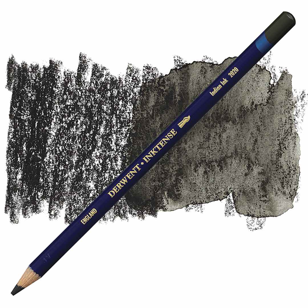 Open in modal - Derwent Inktense Pencil - Indian Ink pencil and swatch