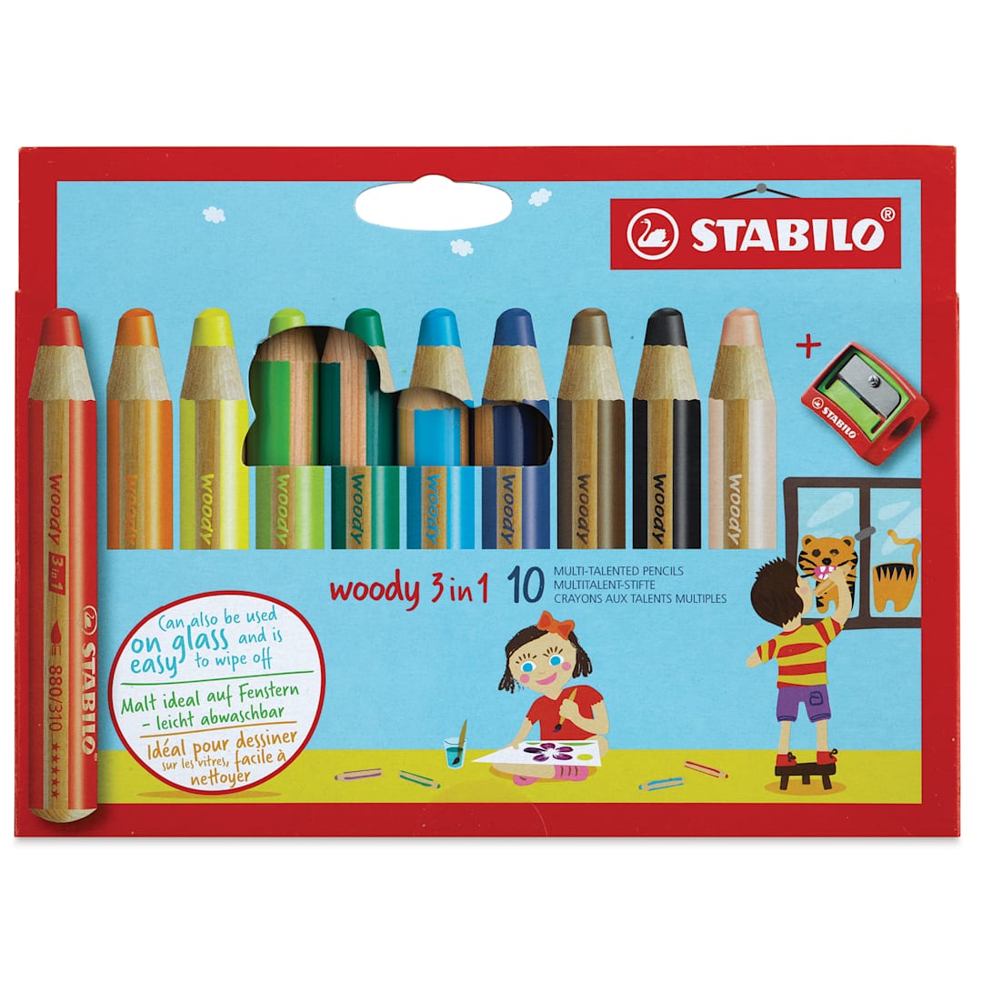 Open in modal - Stabilo Woody 3 in 1 Pencils - Set of 10