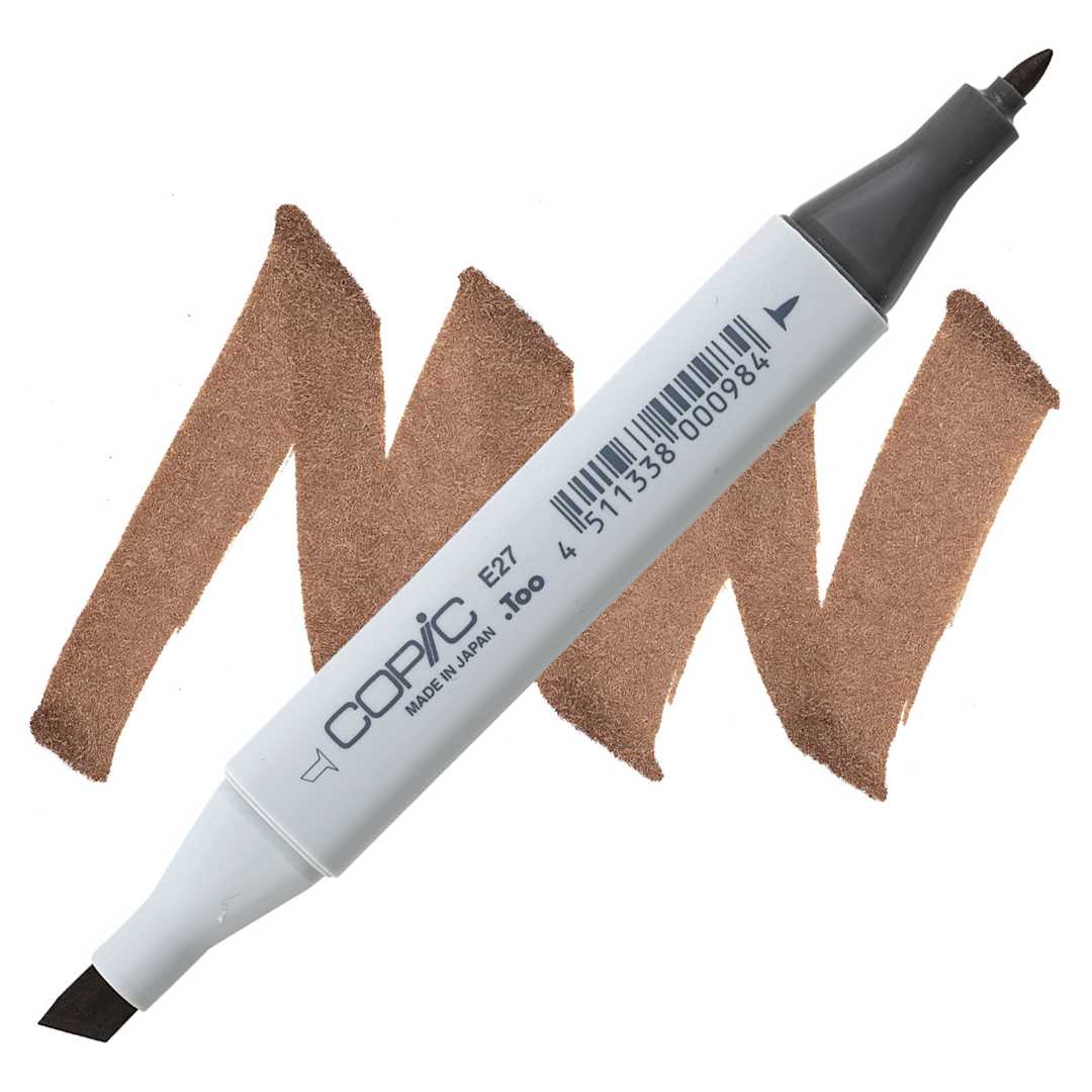 Open in modal - Copic Classic Marker - Milk Chocolate E27 marker and swatch