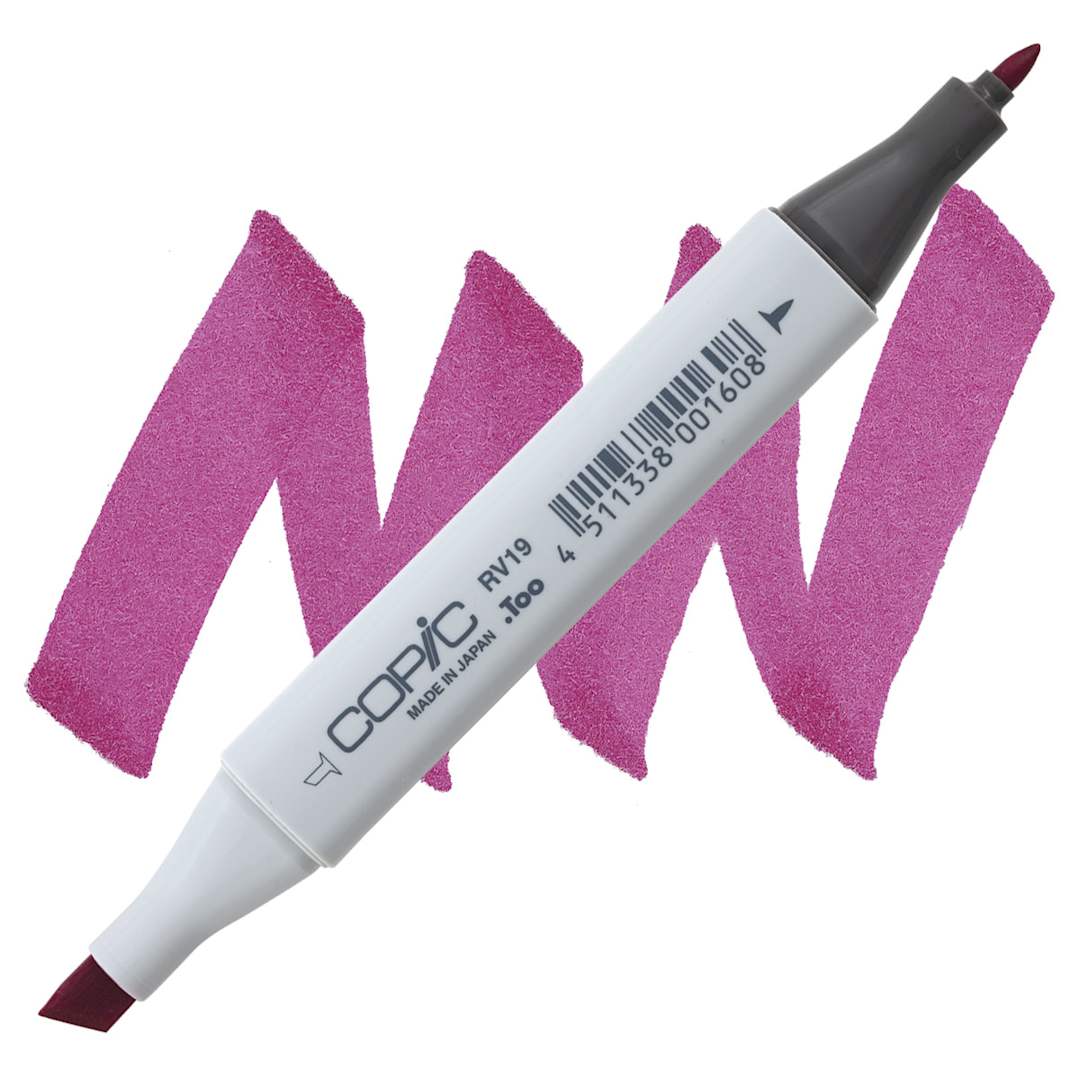 Open in modal - Copic Classic Marker - Red Violet RV19 marker and swatch
