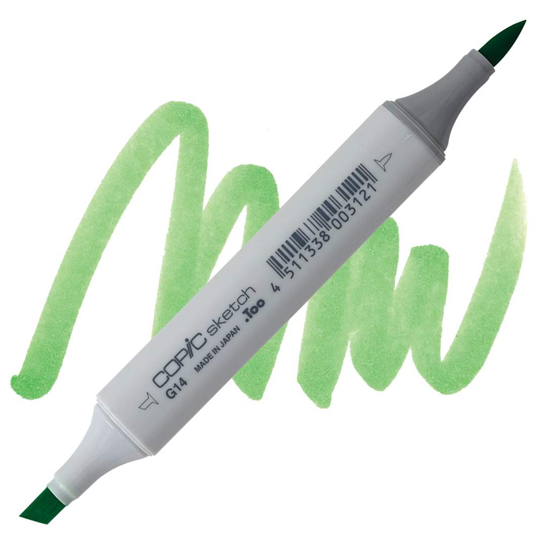 Open in modal - Copic Sketch Marker - Apple Green G14 marker and swatch