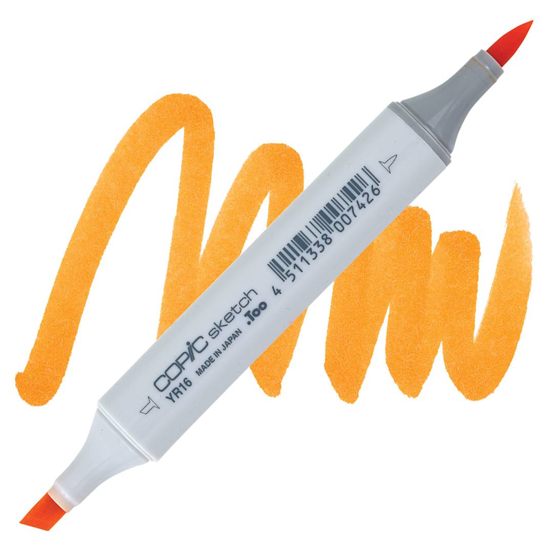Open in modal - Copic Sketch Marker - Apricot YR16 marker and swatch