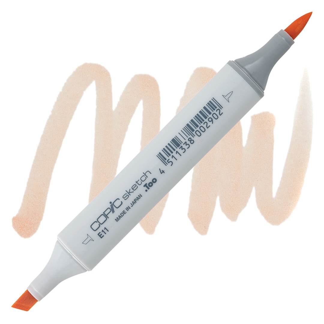 Open in modal - Copic Sketch Marker - Barley Beige E11 marker and swatch