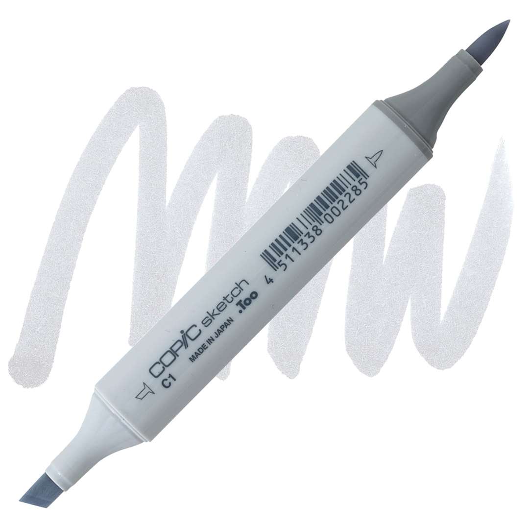 Open in modal - Copic Sketch Marker - Cool Gray C1 marker and swatch