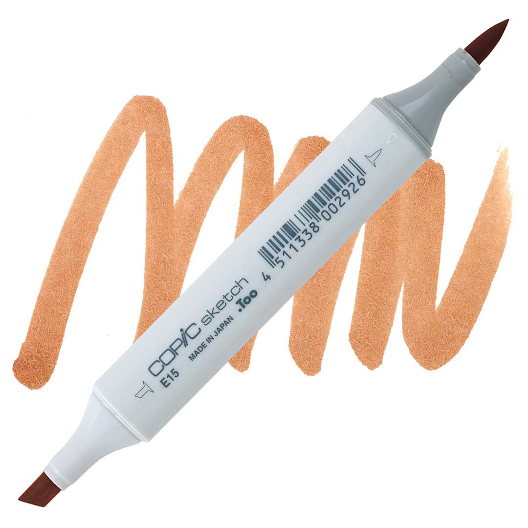Open in modal - Copic Sketch Marker - Earthenware, E15 marker and swatch